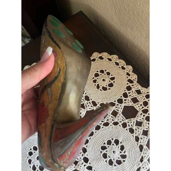 Antique Solid Brass High Heel Shoe - Picture 6 of 8